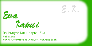 eva kapui business card